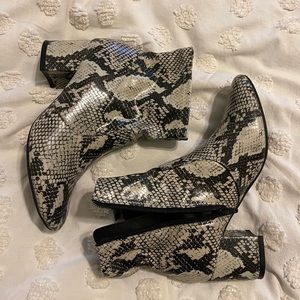 Reptile print sock booties